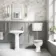 Hudson Traditional Low-Level Toilet With Chalk White Seat & Pedestal Basin - Double Tap Hole