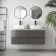 Corsica Tungsten Grey Wall Hung Drawer Vanity with Marble Top & Curved Counter Top Basin 1200mm