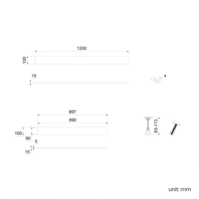 Doha Rectangular Gloss White Anti-Slip Stone Shower Tray 1200x800mm & Riser Kit