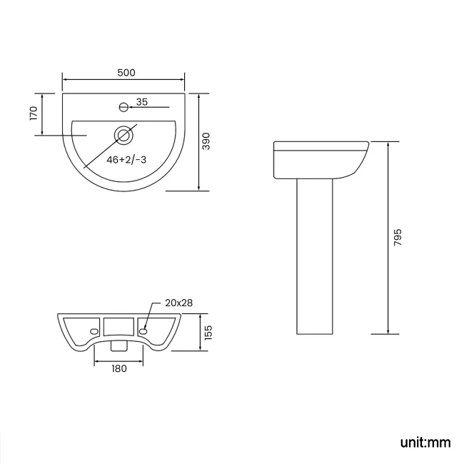 Denver Rimless Fully Back to Wall Close Coupled Toilet & Pedestal Basin Set