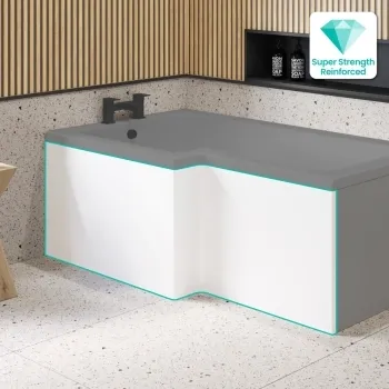 1500 Super Strength Reinforced Acrylic L Shaped Bath Front Panel