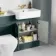 Monaco Midnight Green Combination Vanity Basin with Marble Top & Atlanta Toilet 1200mm - Brushed Brass Accents