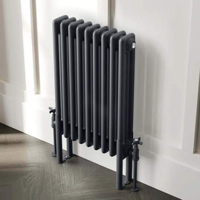 Athens Anthracite Triple Column Horizontal Traditional Radiator 600x425mm