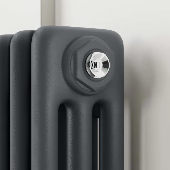 Athens Anthracite Triple Column Horizontal Traditional Radiator 600x425mm