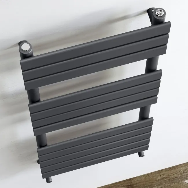Santorini Anthracite Flat Panel Heated Towel Rail 1200x450mm