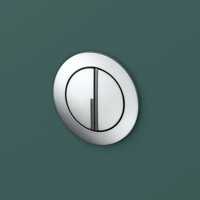 Detroit Chrome Round Push Button for Cable Operated Concealed Cistern - Dia.48mm