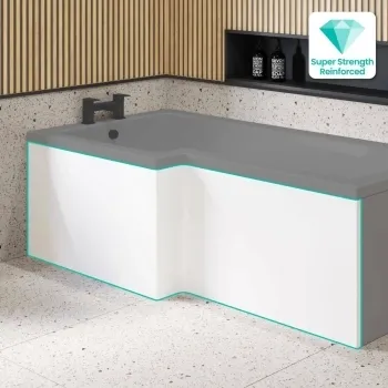1700 Super Strength Reinforced Acrylic L Shaped Bath Front Panel