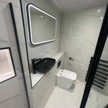 Carolina Matt Black Curved Rectangular Counter Top Basin 465mm