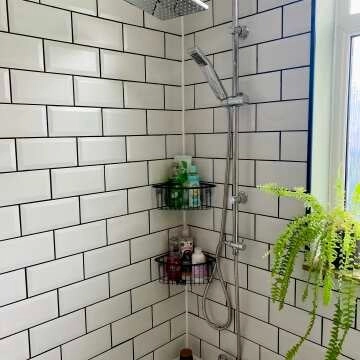 Lismore Square Chrome Shower Riser Kit