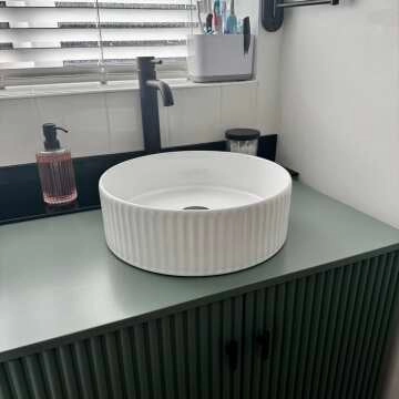 Nevis Fluted Round Counter Top Basin 360mm