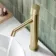 Ennis Brushed Brass High Rise Basin Mixer Tap with Knurled Detailing