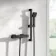 Cork Matt Black Square Thermostatic Bar Shower Set
