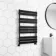 Santorini Matt Black Flat Panel Heated Towel Rail 1000x600mm