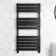 Santorini Matt Black Flat Panel Heated Towel Rail 1200x600mm