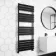 Santorini Matt Black Flat Panel Heated Towel Rail 1600x600mm