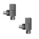 Anthracite Square Angled Manual Radiator Valves (Pair) Standard 15mm