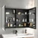 Esme Battery Operated Matt Black Illuminated LED Mirror Cabinet 700x1000mm