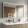 Esme Battery Operated Matt Black Illuminated LED Mirror Cabinet 700x1200mm