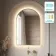 Maya Battery Operated Brushed Brass Arched Backlit Illuminated LED Mirror 750x500mm