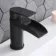Eden Matt Black Waterfall Basin & Shower Bath Mixer Tap Set
