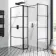 Munich Matt Black Grid 8mm Walk In Shower Enclosure 1000mm & 800mm Glass with Pivotal Return Panel
