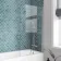 Oakham 1700 Space Saving Shower Bath & 6mm Easy Clean Screen with Rail - Right Handed