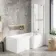 L Shaped 1700 Shower Bath & 4mm Fixed Screen with Rail - Right Handed