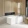 L Shaped 1500 Shower Bath with Front Panel & 6mm Easy Clean Screen with Rail - Right Handed
