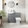 Capri Fog Grey Combination Vanity Basin and Aruba Toilet 1050mm - Chrome Handles