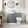 Capri Fog Grey Combination Vanity Basin and Aruba Toilet 1150mm - Chrome Handles