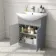 Capri Fog Grey Combination Vanity Basin and Aruba Toilet 1150mm - Chrome Handles