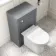 Capri Fog Grey Combination Vanity Basin and Aruba Toilet 1150mm - Chrome Handles