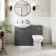 Capri Slate Grey Combination Vanity Basin and Aruba Toilet 1150mm - Chrome Handles