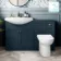 Capri Navy Blue Combination Vanity Basin and Aruba Toilet 1350mm - Chrome Handles