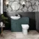 Capri Mystic Green Combination Vanity Basin and Aruba Toilet 1050mm - Chrome Handles