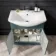 Capri Mystic Green Combination Vanity Basin and Aruba Toilet 1350mm - Chrome Handles
