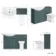 Capri Mystic Green Combination Vanity Basin and Aruba Toilet 1350mm - Chrome Handles