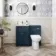 Milos Navy Blue Combination Vanity Basin and Aruba Toilet 1000mm - Chrome Handles