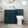 Milos Navy Blue Combination Vanity Basin and Aruba Toilet 1100mm - Chrome Handles