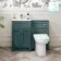 Milos Mystic Green Combination Vanity Basin and Aruba Toilet 1000mm - Chrome Handles