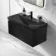 Malta Fluted Matt Black Wall Hung Drawer Vanity with Matt Black Basin 800mm