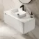 Sorrento Fluted Coastal White Wall Hung Drawer Vanity with Marble Top & Reno Basin 1000mm