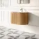 Positano Natural Oak Curved Wall Hung Basin Drawer Vanity 800mm