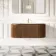 Positano Natural Walnut Curved Wall Hung Basin Drawer Vanity 1200mm