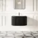 Positano Black Oak Curved Wall Hung Basin Drawer Vanity 800mm