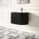 Positano Black Oak Curved Wall Hung Basin Drawer Vanity 800mm