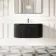Positano Black Oak Curved Wall Hung Basin Drawer Vanity 1000mm
