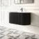 Positano Black Oak Curved Wall Hung Basin Drawer Vanity 1000mm