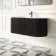 Positano Black Oak Curved Wall Hung Basin Drawer Vanity 1200mm