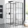 Munich Matt Black Grid 8mm Walk In Shower Enclosure 800mm & 900mm Glass with Pivotal Return Panel
